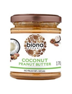 Mantequilla de mani con coco organica 170 gramos Marca Biona