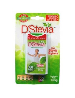 ENDULZANTE DSTEVIA DISPENSADOR 300 TABLETAS 13