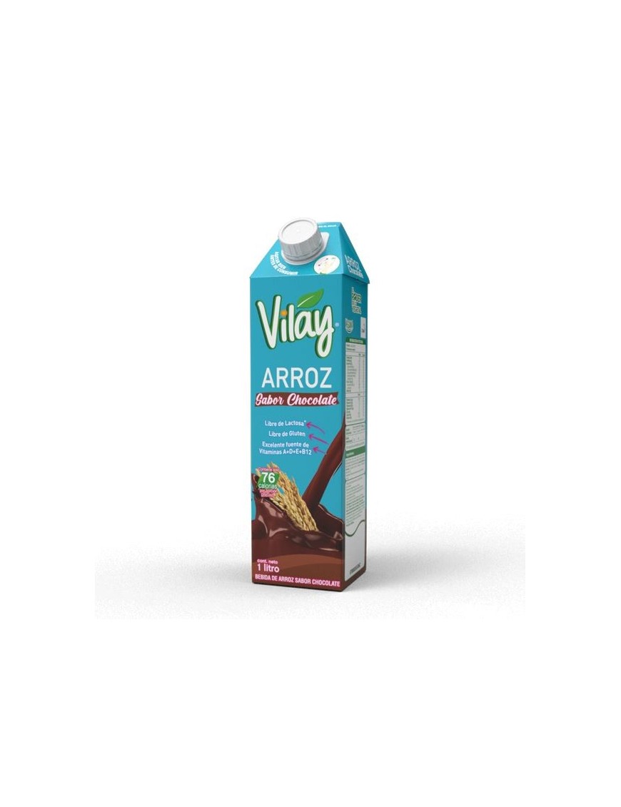 Bebida vegetal arroz chocolate 1 litro Marca Vilay