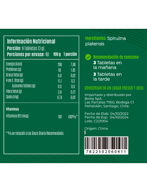 SPIRULINA GREEN FORCE (360 TABLETAS)  180 GR