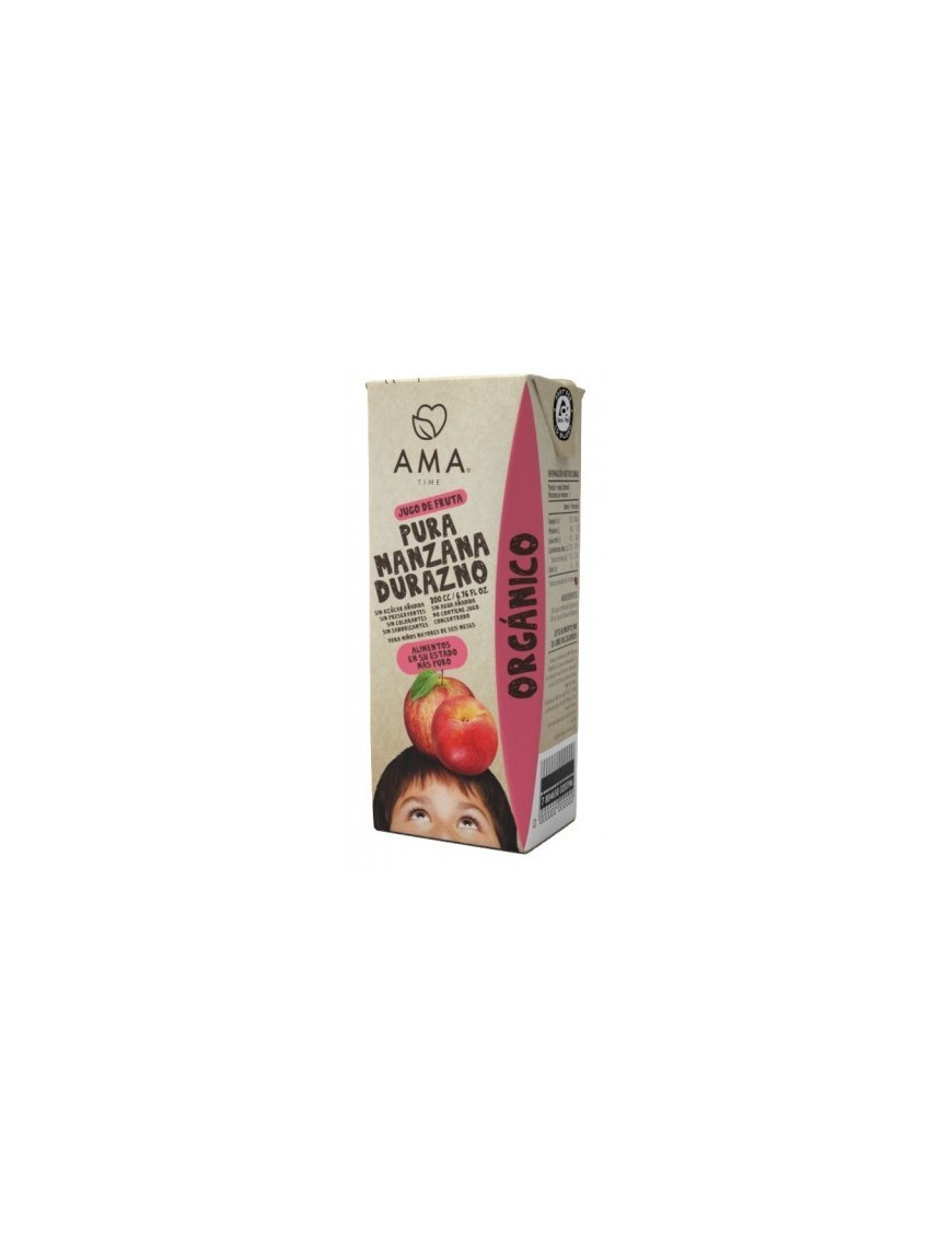 Jugo manzana durazno organico 200 cc  Marca Ama