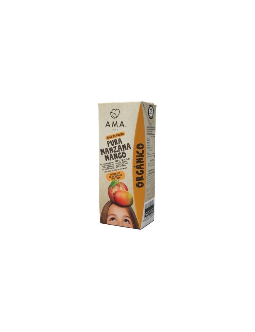 JUGO MANZANA MANGO ORGANICO 200 CC (PACK 3 UNIDADES)
