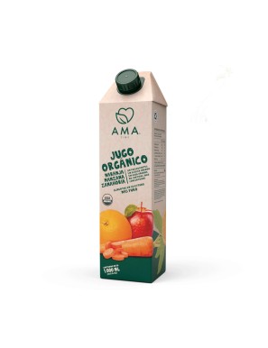Jugo naranja manzana y manahoria organico 1 litro Marca Ama