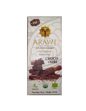 Barra choconibs 70% cacao organico  50 gramos Marca Arawi