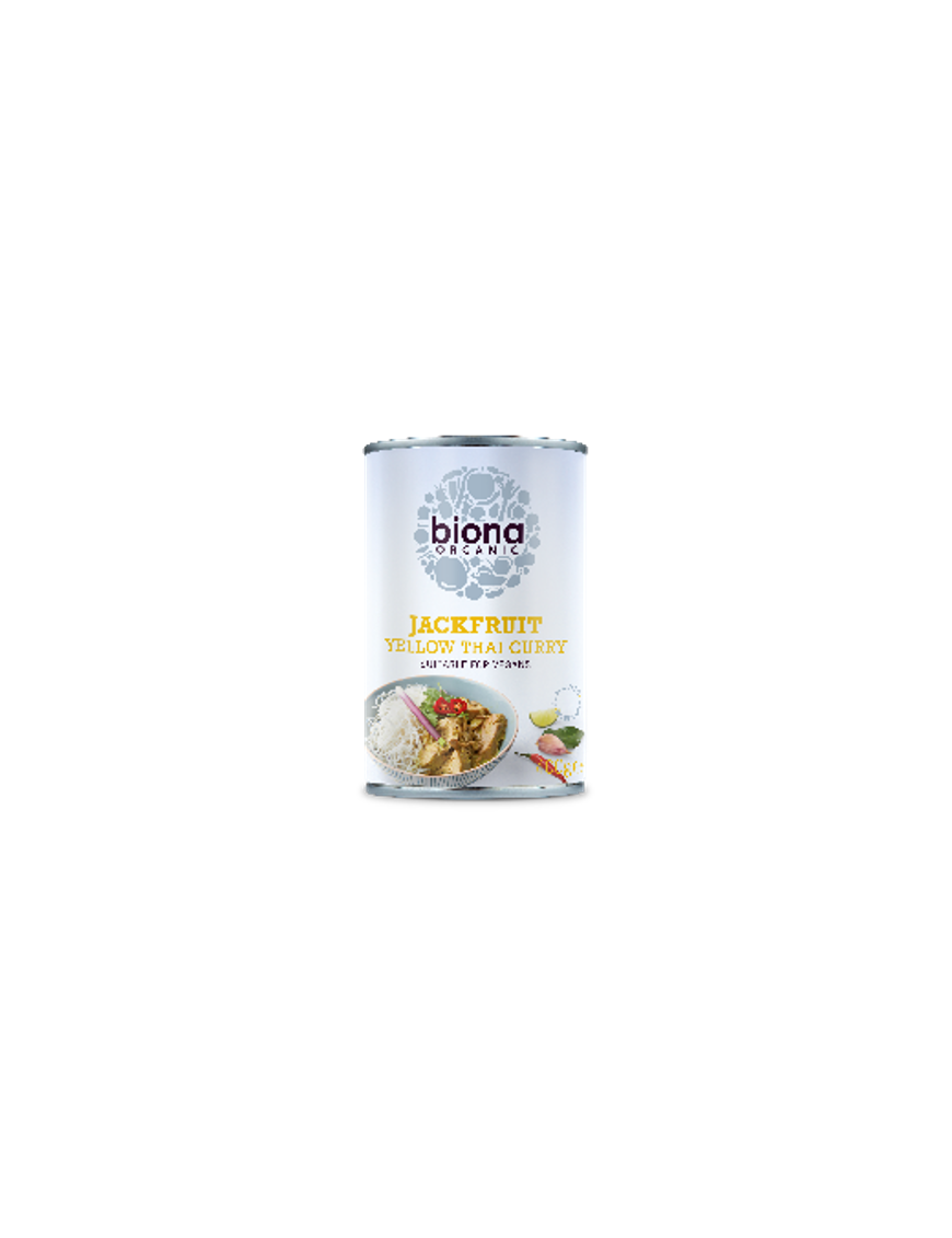 Yellow thai curry jackfruit in can organic 400 gramos Marca Biona