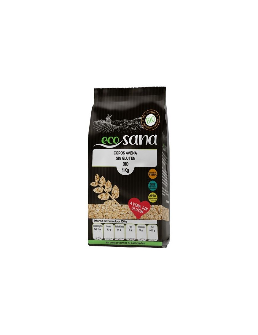 Copos avena grueso sin gluten bio 1 kilogramo Marca Ecosana