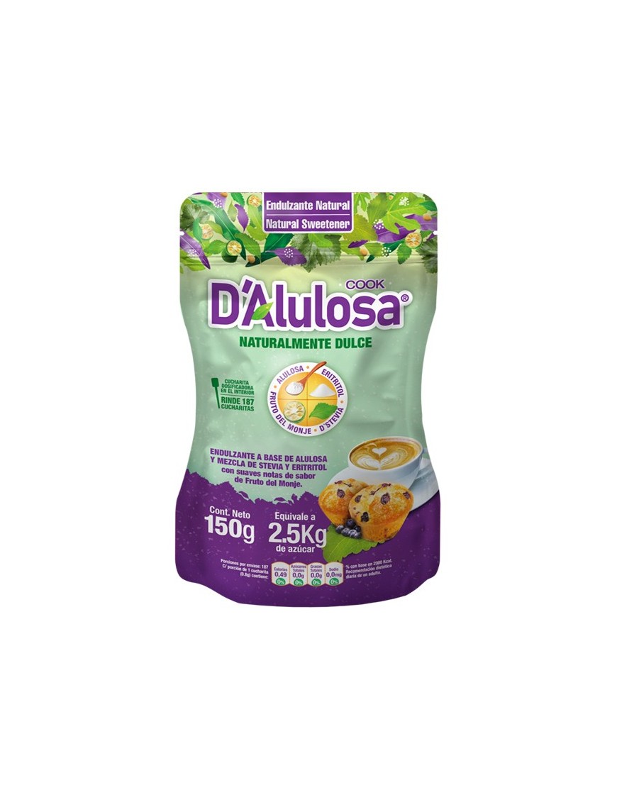 Endulzante alulosa doy pack granulado 150 gramos Marca D Alulosa