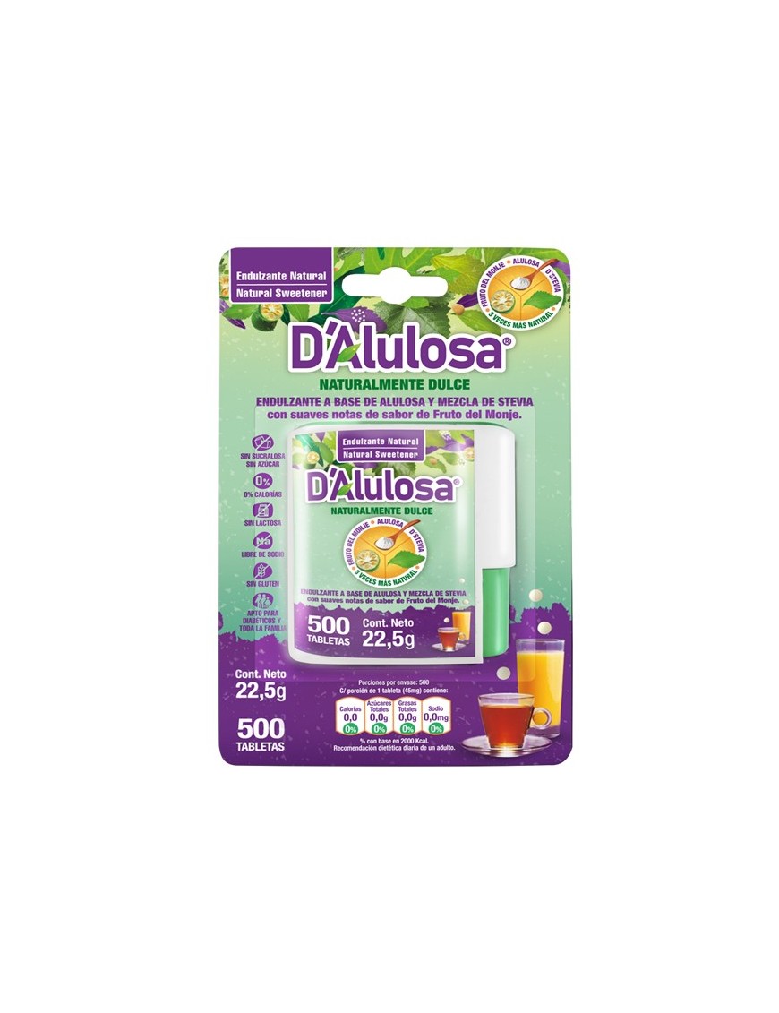Endulzante alulosa  dispensador 500 tabletas 22
