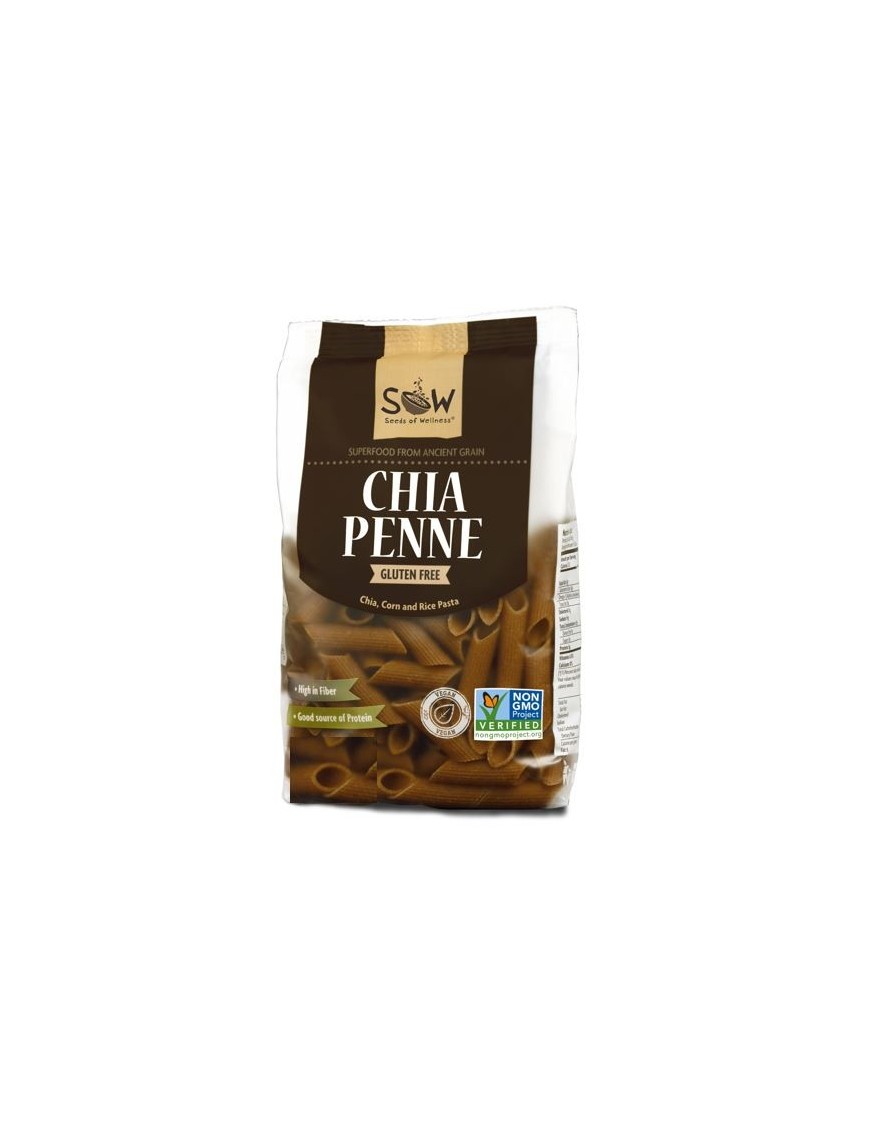 Pasta de chia penne 250 gramos Marca Sow