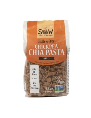 Pasta de chia garbanzo shells 250 gramos Marca Sow