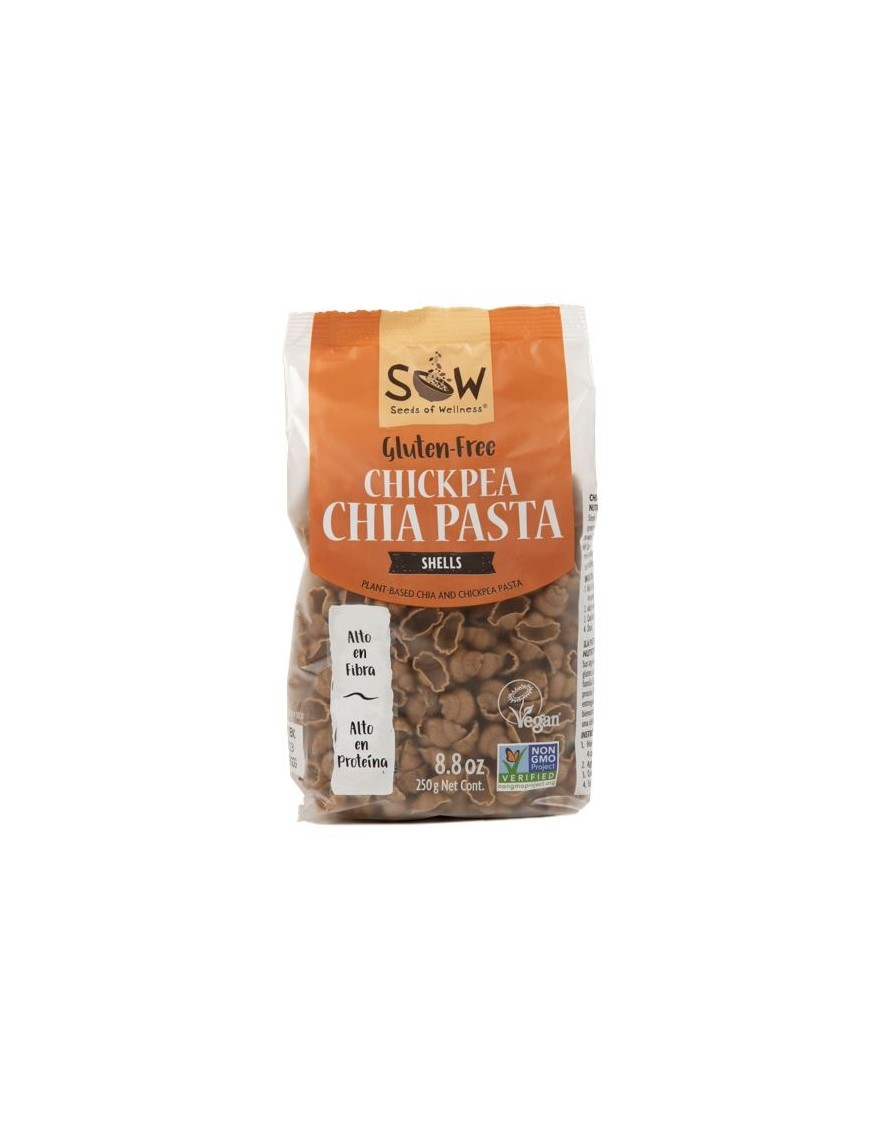 Pasta de chia garbanzo shells 250 gramos Marca Sow