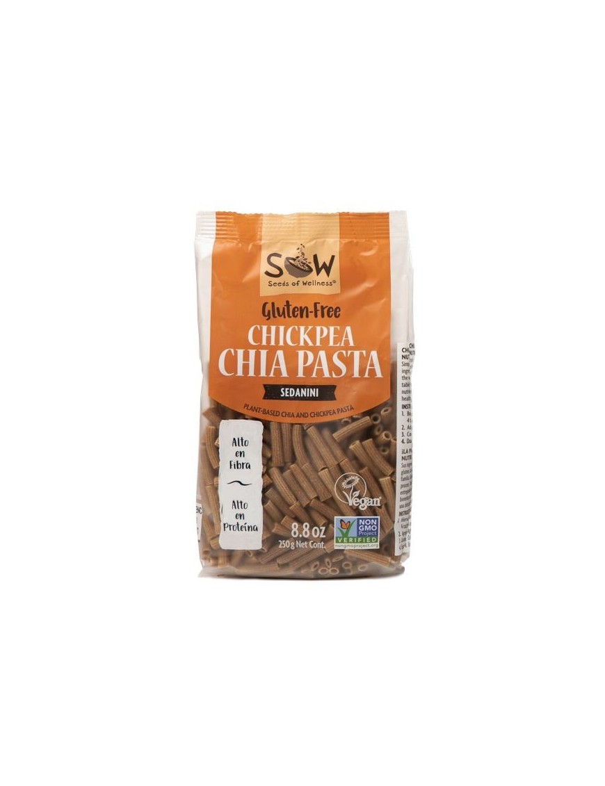 Pasta de chia garbanzo sedanini 250 gramos Marca Sow