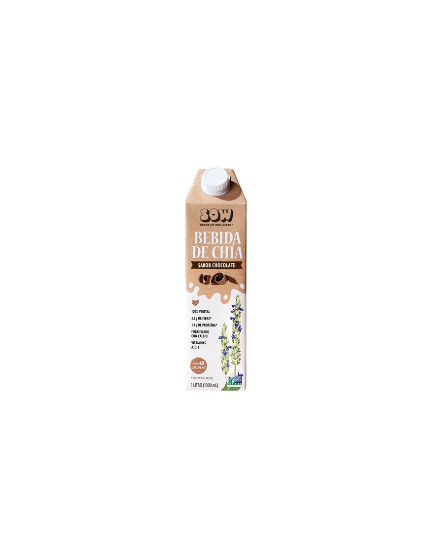 Bebida de chia chocolate 1 litro Marca Sow
