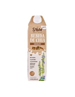 Bebida de chia chocolate 1 litro Marca Sow