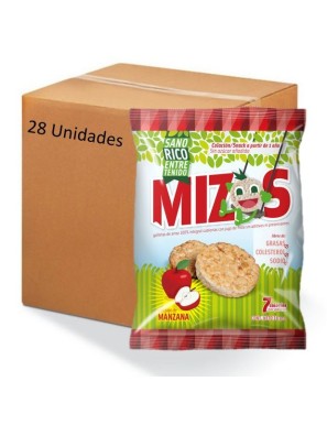 Caja galletas de arroz chocolate 28 x 20 gramos Marca Mizos