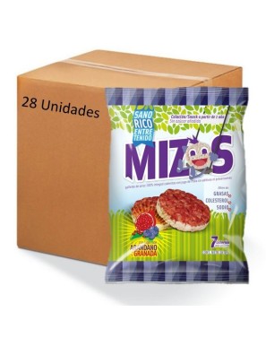 Caja galletas de arroz arandano 28 x  16 gramos Marca Mizos
