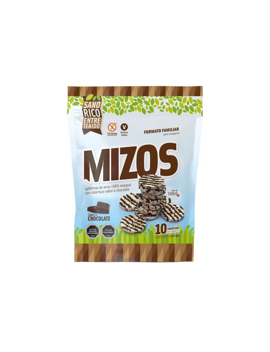 Galletas de arroz chocolate 120 gramos Marca Mizos