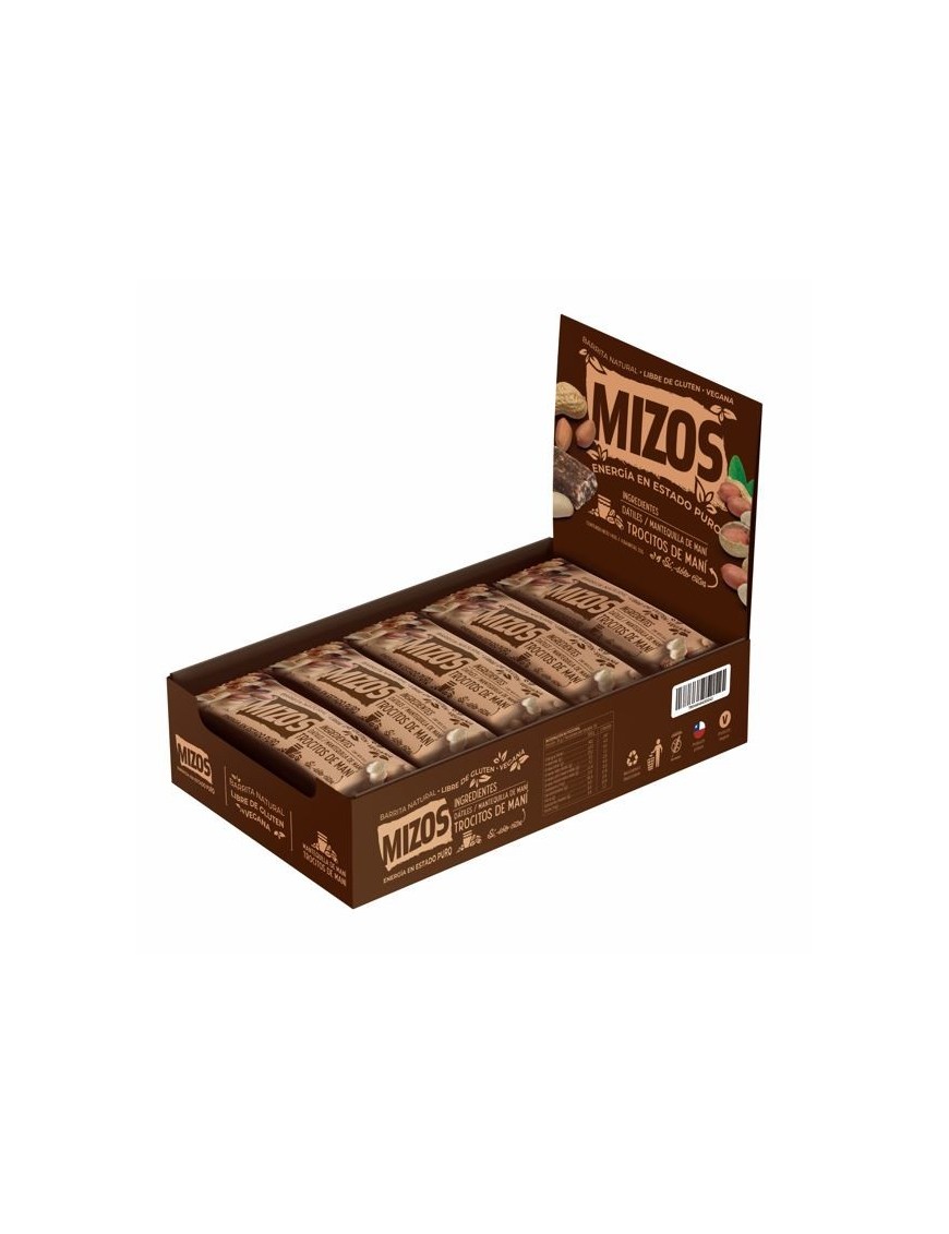 Barrita natural mani 18 barras de 35 gramos Marca Mizos