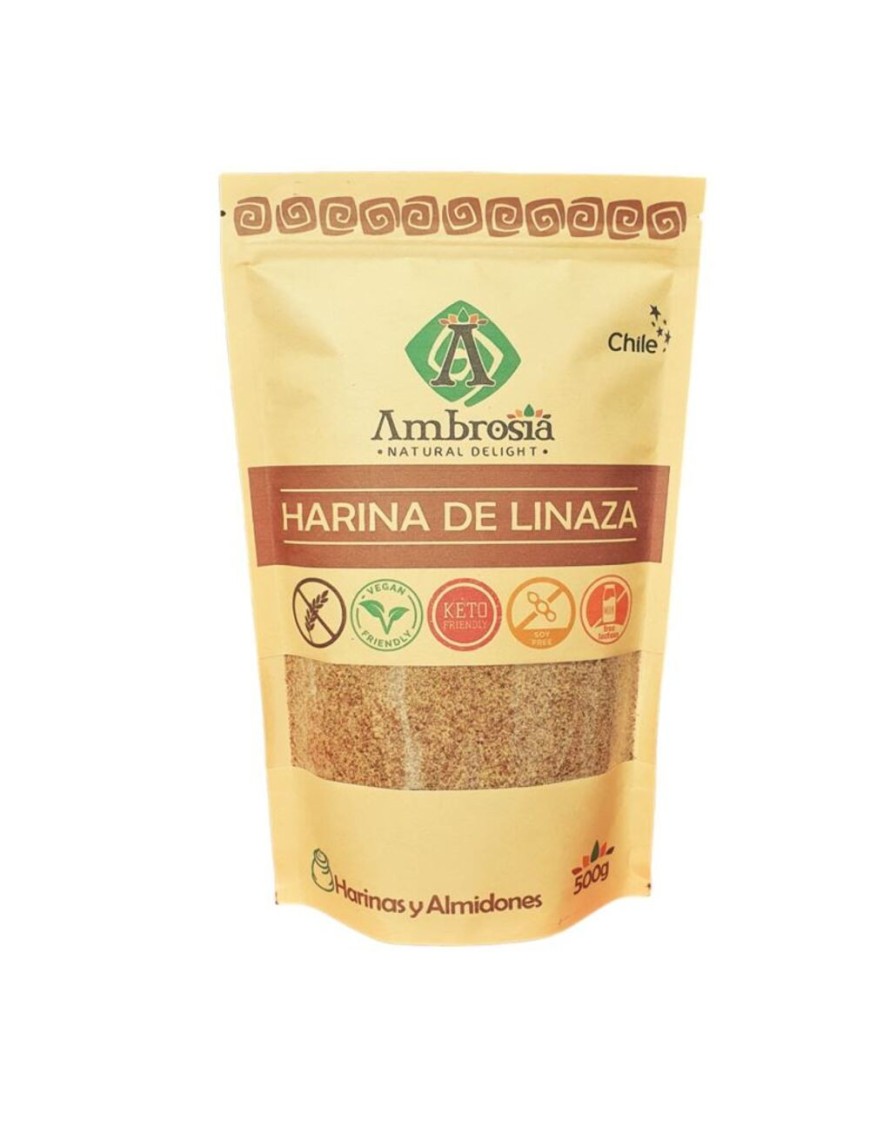 Harina de linaza 500 gramos Marca Ambrosia