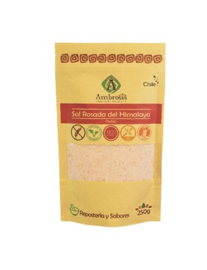 Sal rosada del himalaya pocket 250  gramos Marca Ambrosia