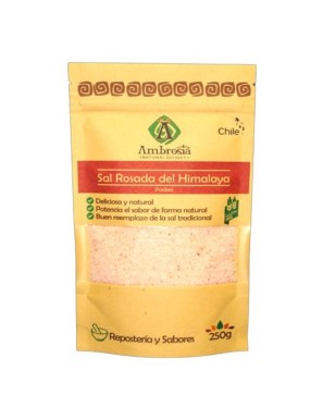 Sal rosada del himalaya pocket 250  gramos Marca Ambrosia