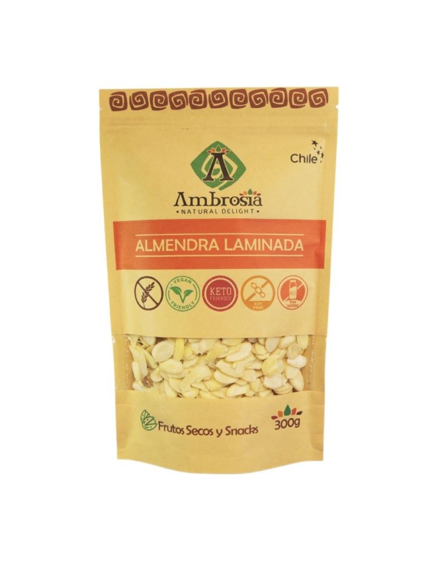 Almendra laminada sin piel 300 gramos Marca Ambrosia