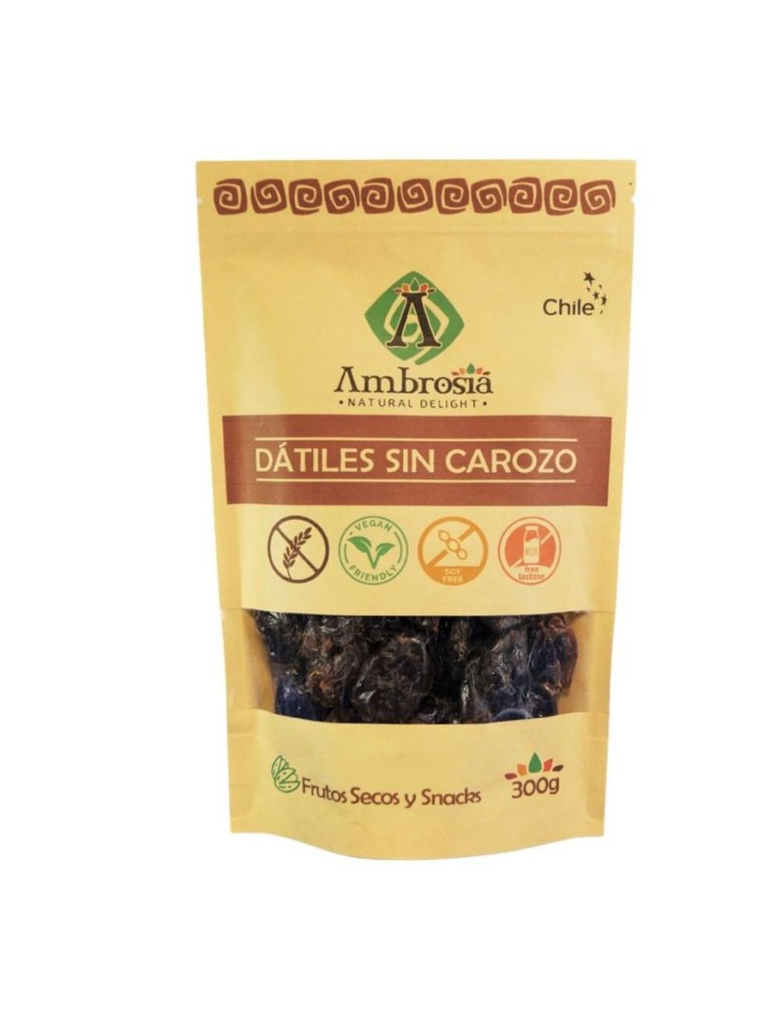 Datiles sin carozo 300 gramos Marca Ambrosia