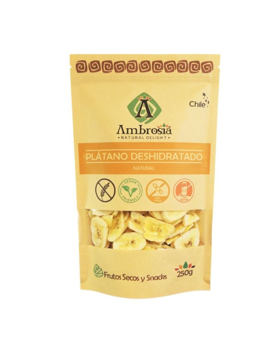 Platanos deshidratados 250 gramos Marca Ambrosia