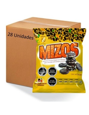 Caja galletas de arroz chocolate naranja 28 x 25 gramos Marca Mizos