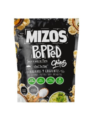 Popped chips con sal de mar 105 gramos Marca Mizos