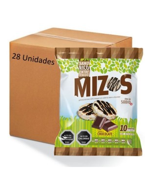 Caja galletas de arroz chocolate 28 x 20 gramos Marca Mizos