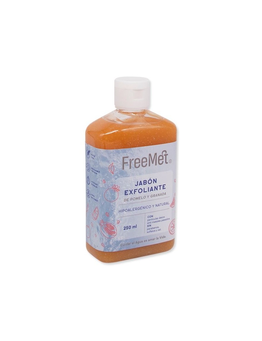 Jabon liquido exfoliante 250 cc  Marca Freemet