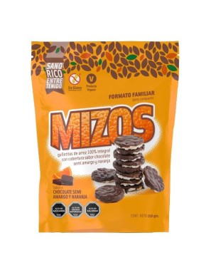 Galletas de arroz chocolate naranja 150 gramos Marca Mizos