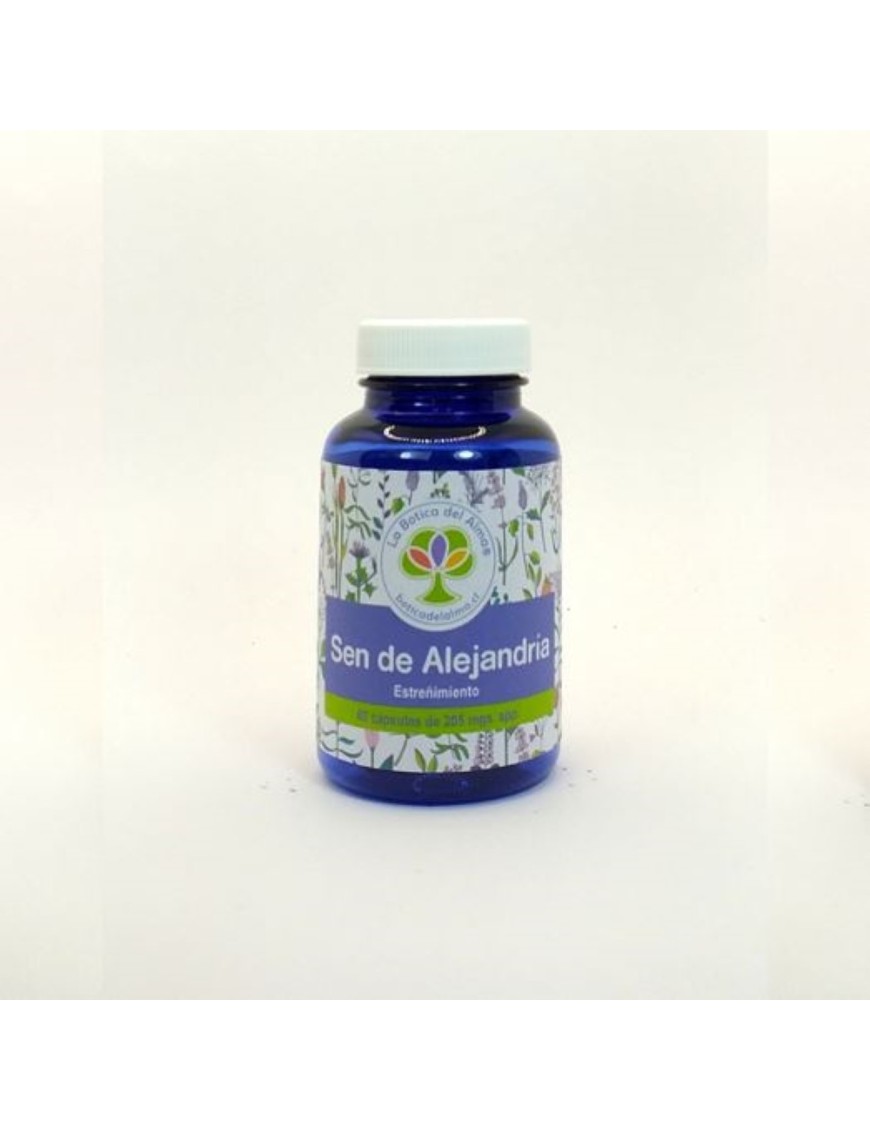 Sen de alejandria capsulas medicinales 60 unidades de 205 miligramos Marca La Botica del Alma
