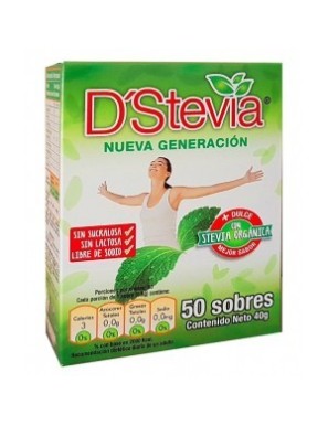 ENDULZANTE DSTEVIA CAJA 50 SOBRES 40GR