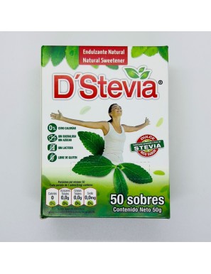 ENDULZANTE DSTEVIA CAJA 50 SOBRES 40GR