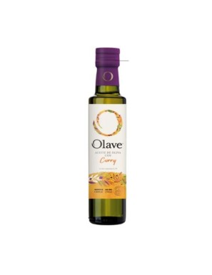 Aceite de oliva extra virgen con curry 250 cc Marca Olave