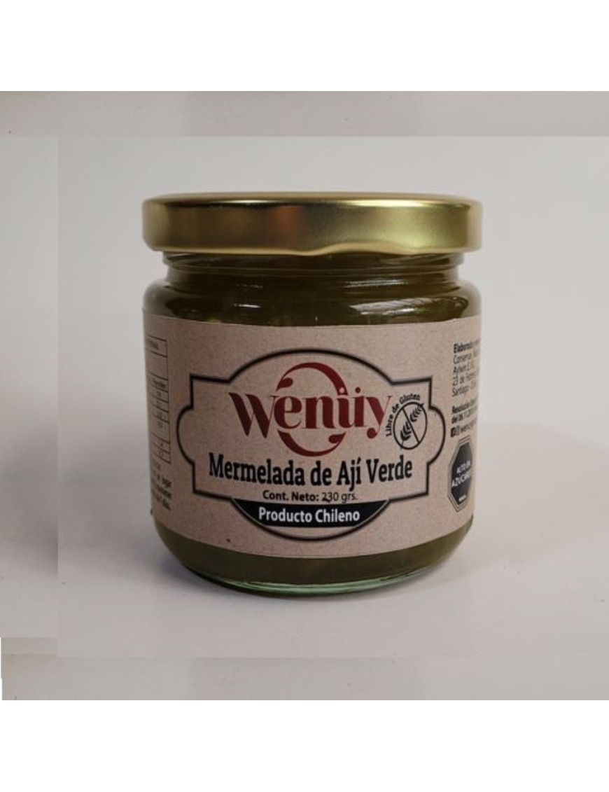 Mermelada de aji verde 230 gramos Marca Wenuy
