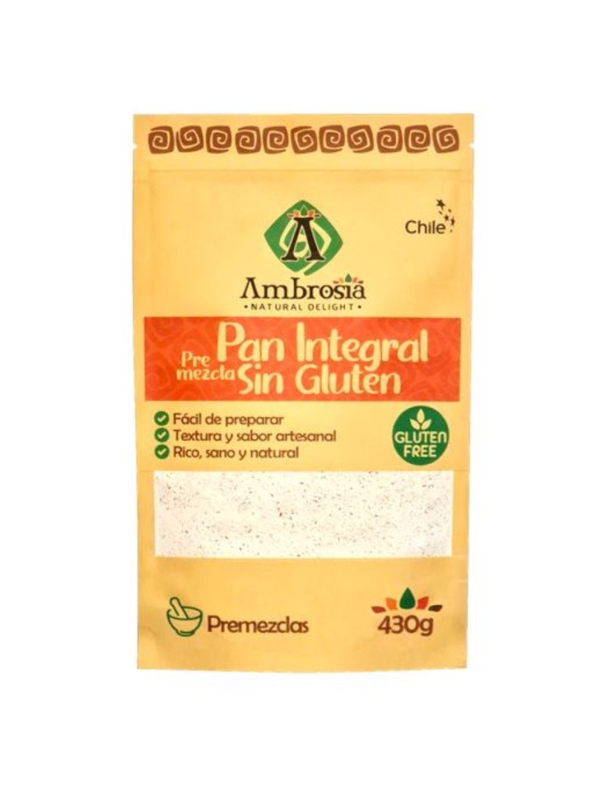 Premezcla pan integral sin gluten 430 gramos Marca Ambrosia