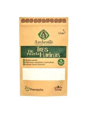 Premezcla tres harinas multiproposito 500 gramos Marca Ambrosia