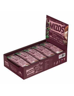 Barrita natural cacao coco 18 barras de 35 gramos Marca Mizos