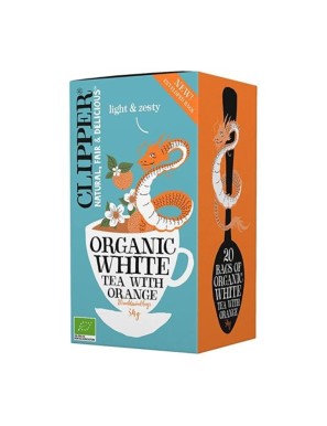Te blanco con naranja 20 sobres Marca Clipper