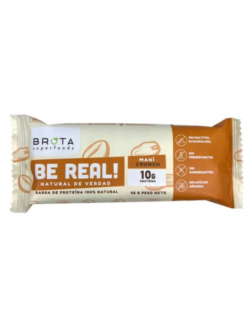 Barra de proteina vegetal mani 45 gramos Marca Brota