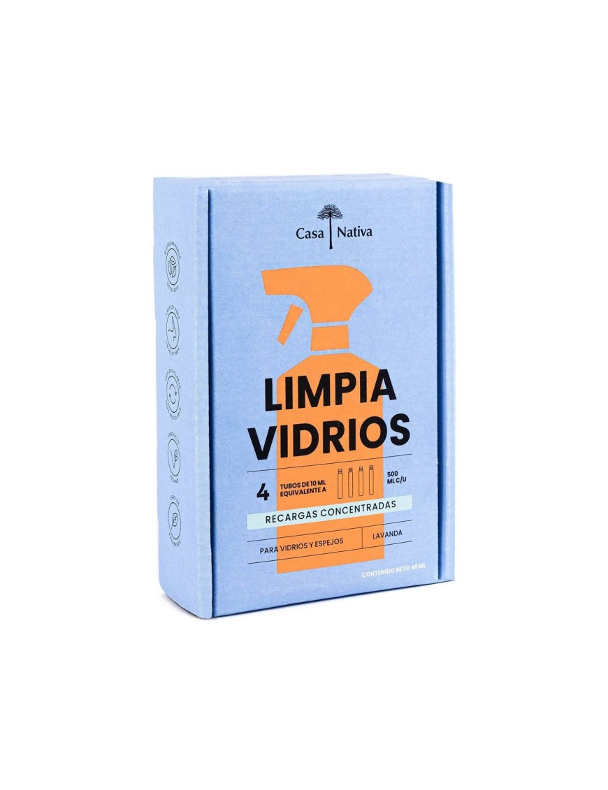 Recargas limpiavidrios 4 unidades de 10 cc Marca Casa Nativa