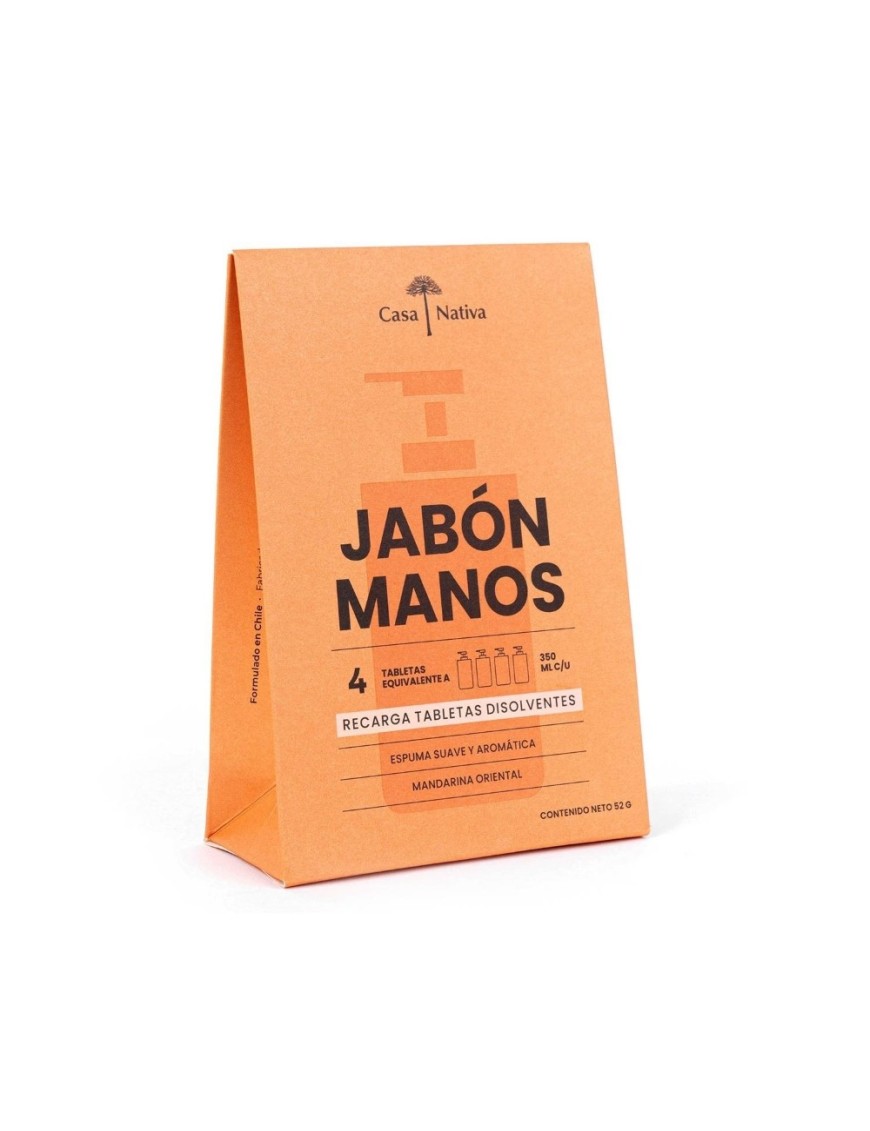 Recargas jabon espuma mandarina oriental 4 unidades Marca Casa Nativa