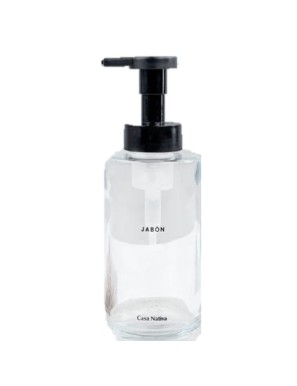 Dispensador jabon espuma vidrio transparente Marca Casa Nativa