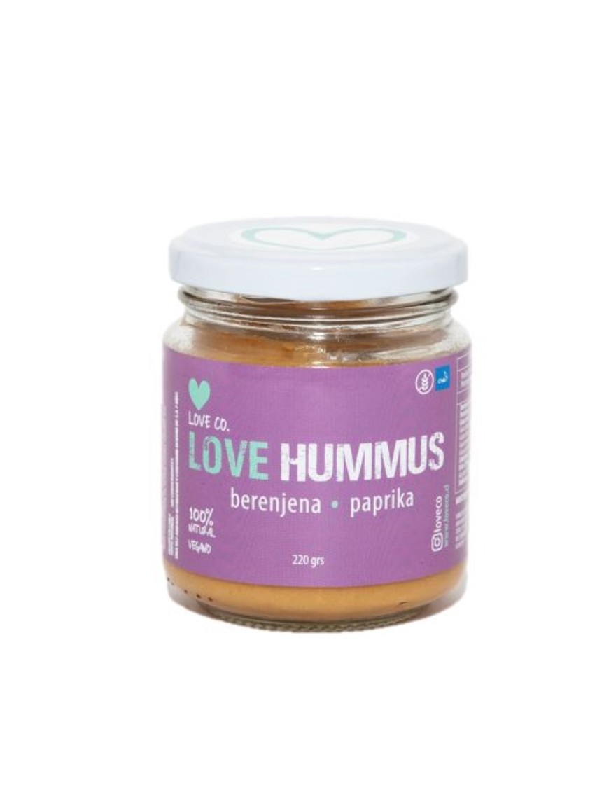 Love hummus berenjena paprika 220 gramos Marca Loveco