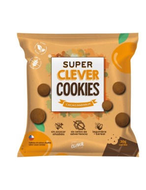 Galletas super clever de cacao naranja 30 gramos Marca Eat Clever