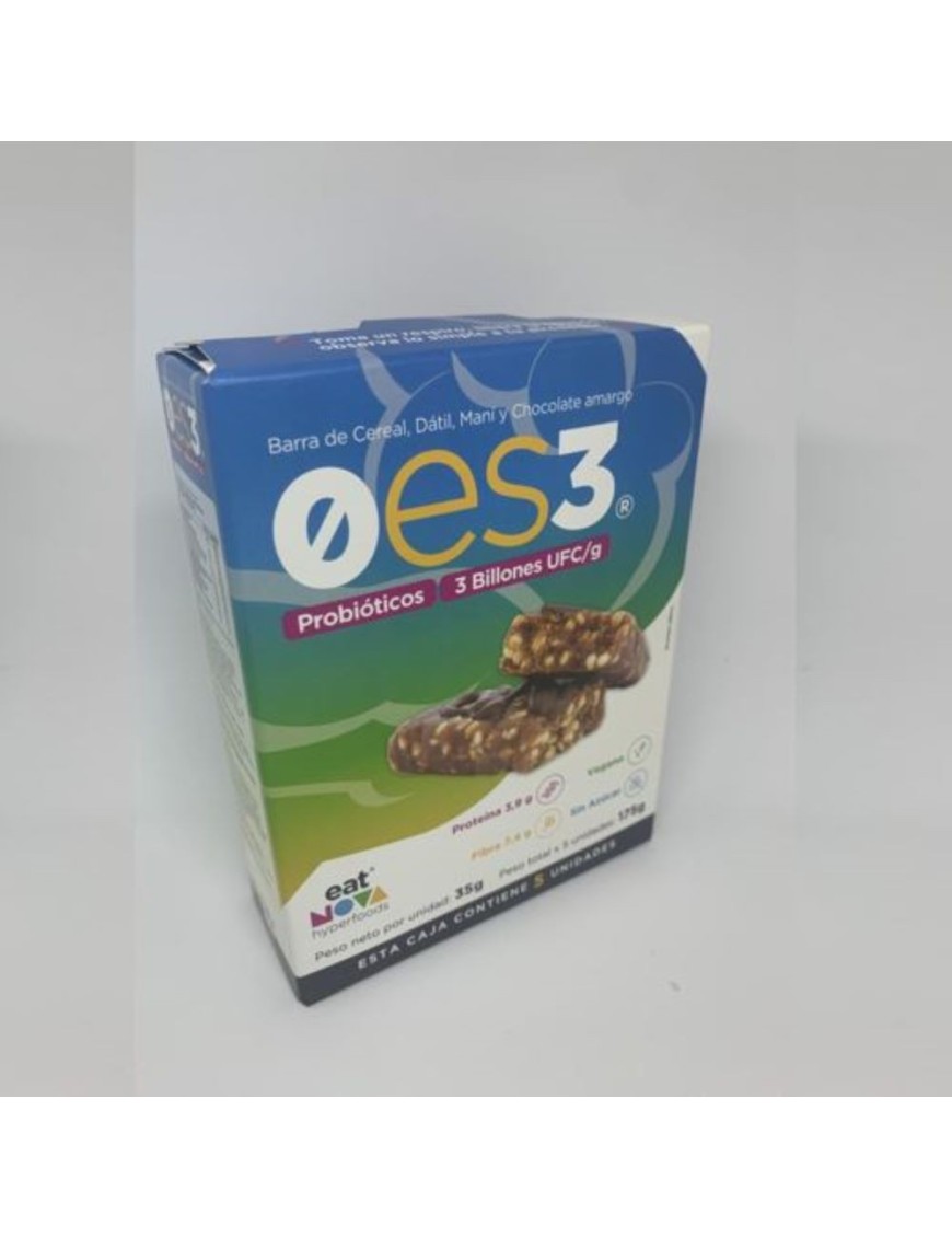 Barra de cereal mani y chocolate amargo multipack 5 unidades de 35 gramos Marca Eat Nova