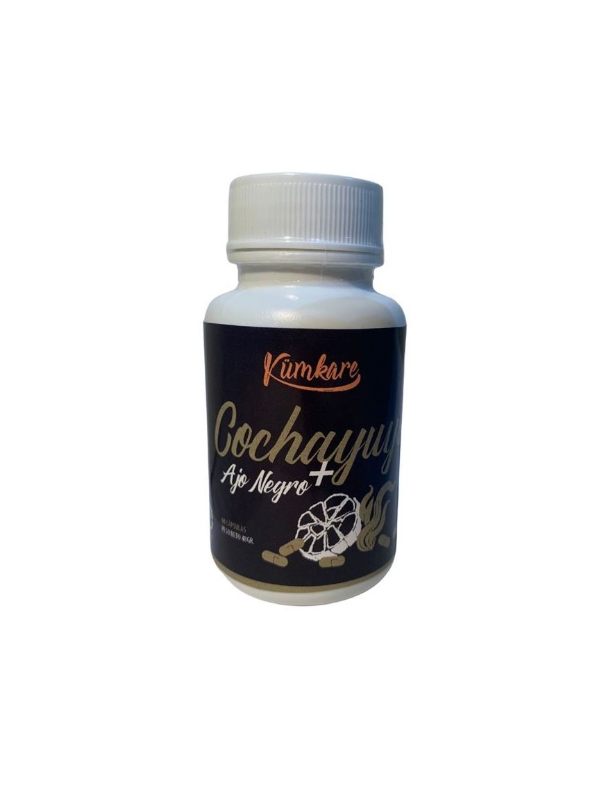Capsulas de ajo negro y cochayuyo 48 gramos marca Kumkare